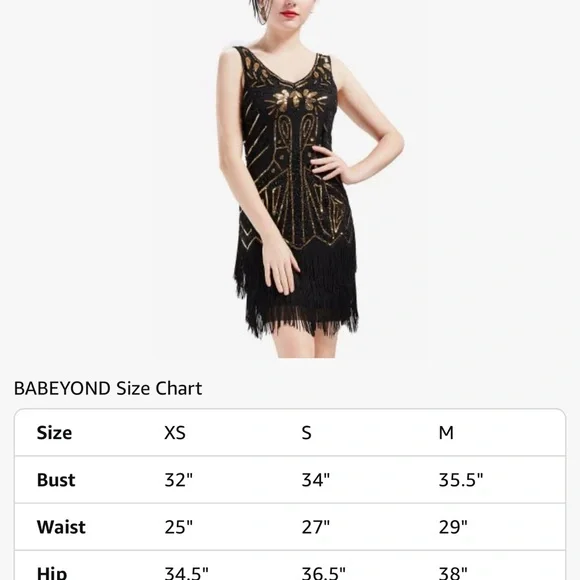 Elegant Black and Gold Mini Dress - Picture 6 of 9